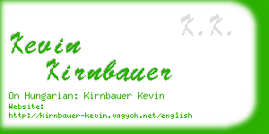 kevin kirnbauer business card